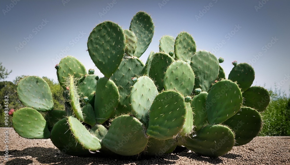 Wall mural prickly pear cactus plant front view