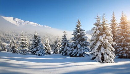 Naklejka premium winter christmas background with fir trees