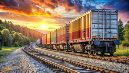 Obraz premium Transportation of goods by rail