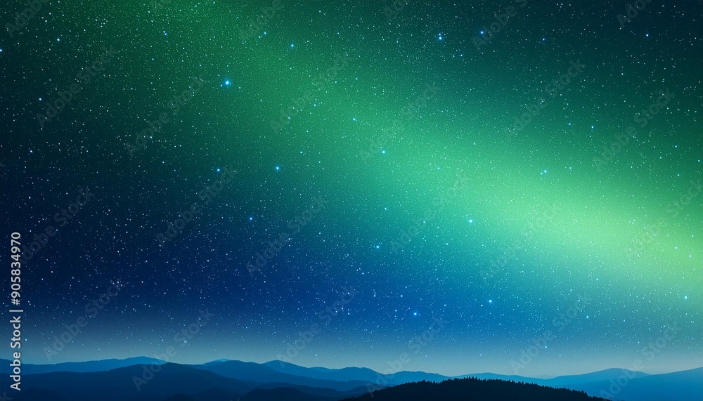 Wall mural grainy texture gradient green and blue cyan galaxy abstract background