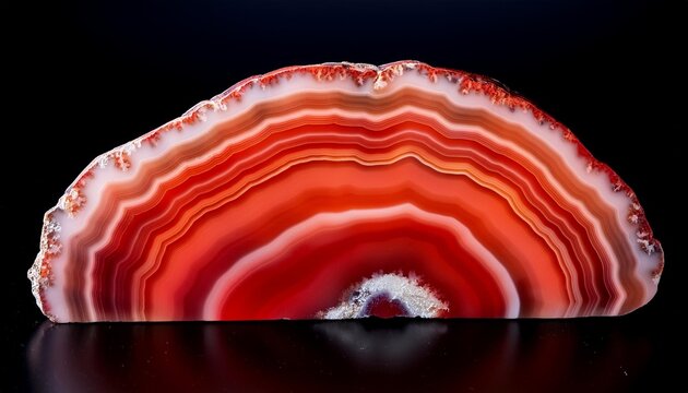 red agate mineral on the black background