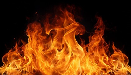 fire flames on black background burning motion texture