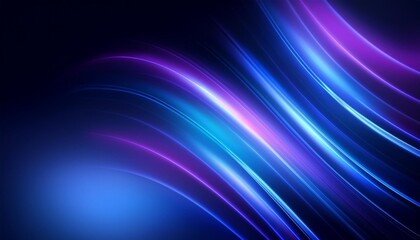 dark blue abstract background with ultraviolet neon glow blurry light lines waves