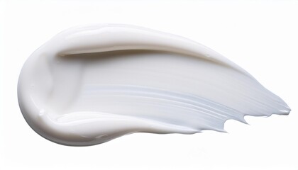 white cream texture cosmetic lotion smears isolated on transparent background beauty skincare creamy product swatch