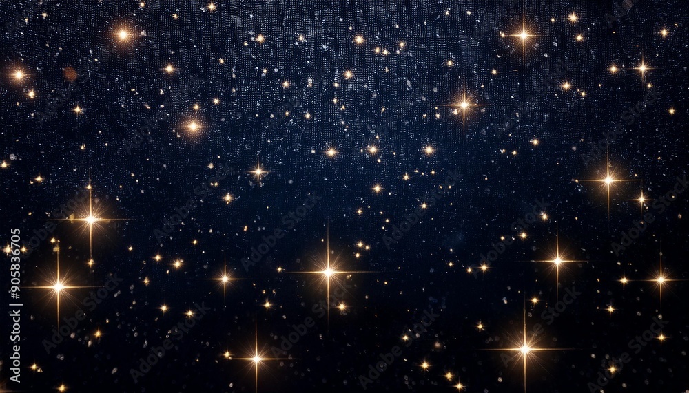 Poster particles falling space and stars imitation use for background and texture