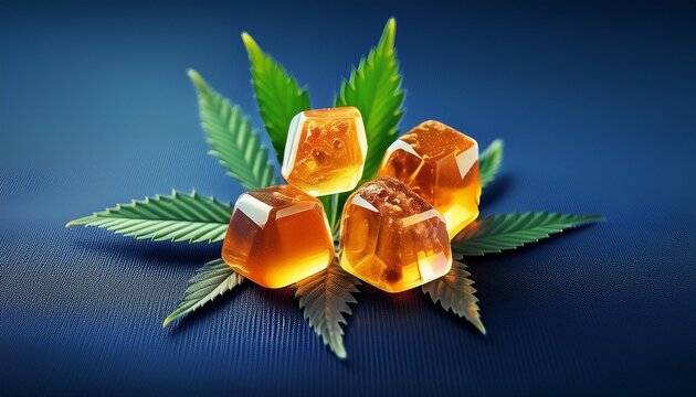 thca cannabis live resin diamonds on dark blue background