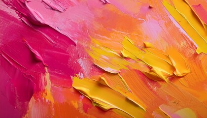 pink and yellow orange paint abstract background texture with grunge brush strokes