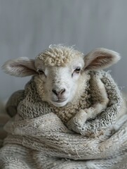 sheep isolated on paper background