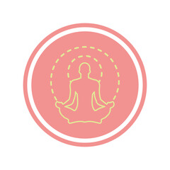 Yoga sticker icon Healthy lifestyle Vector