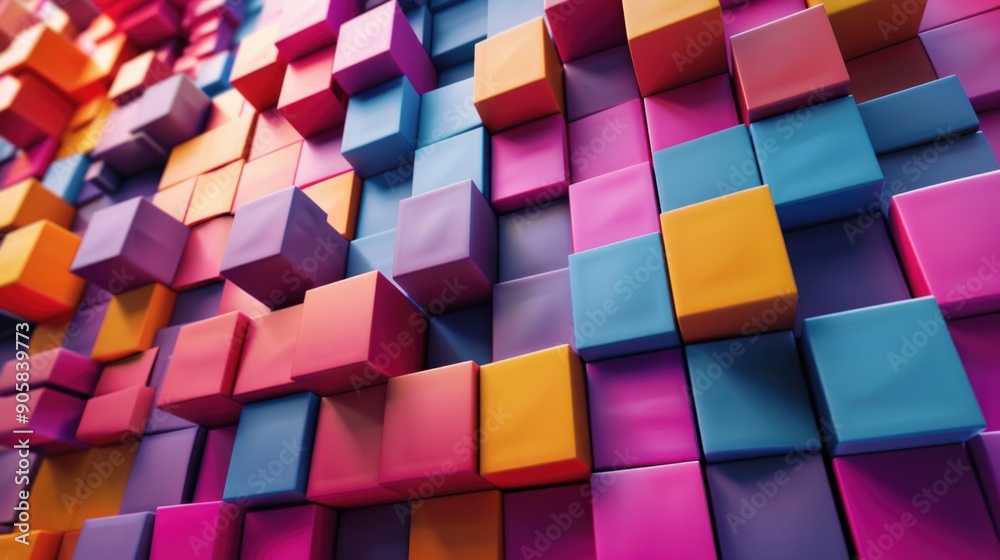 Poster colorful cube stack