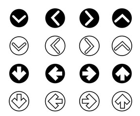 Set of Directional Arrows in Circle, Down, Up, Left, Right Icons for User Interface Design, Directional Icons Set, Navigation Arrow Icons, Interface Arrow Icons, Arrow Icons for UI Design