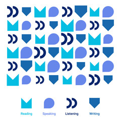 Language Pattern in blue color