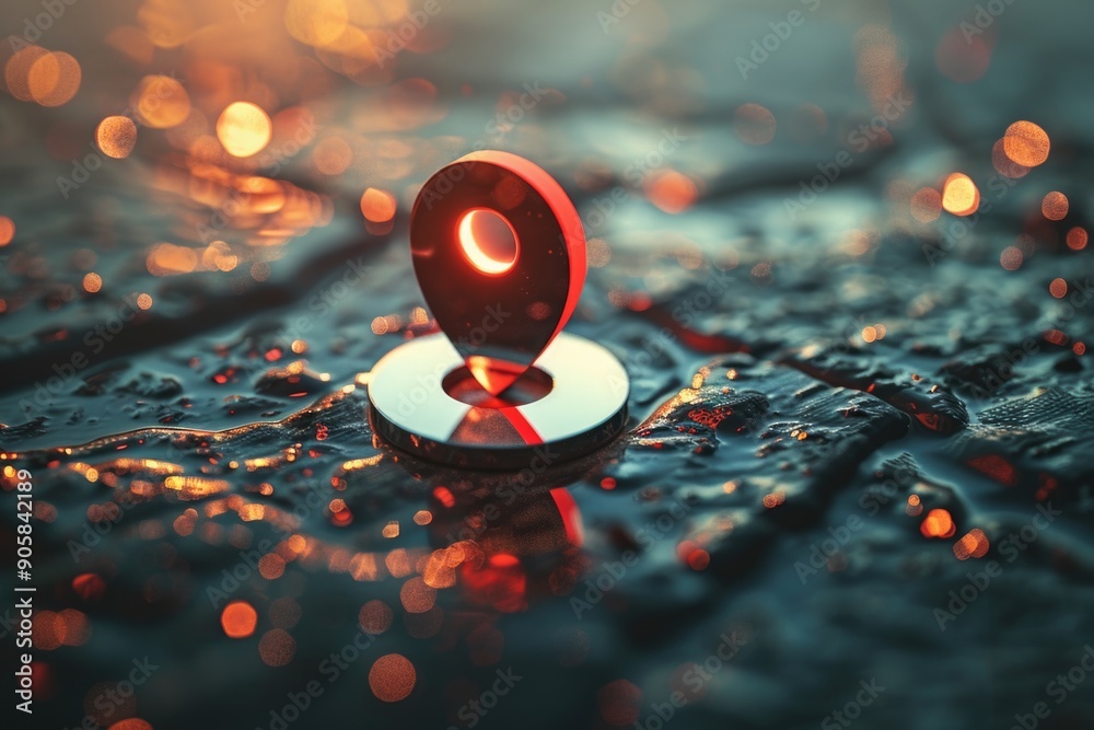 Aufkleber a close-up view of a small object sitting on a surface, great for product or detail shots