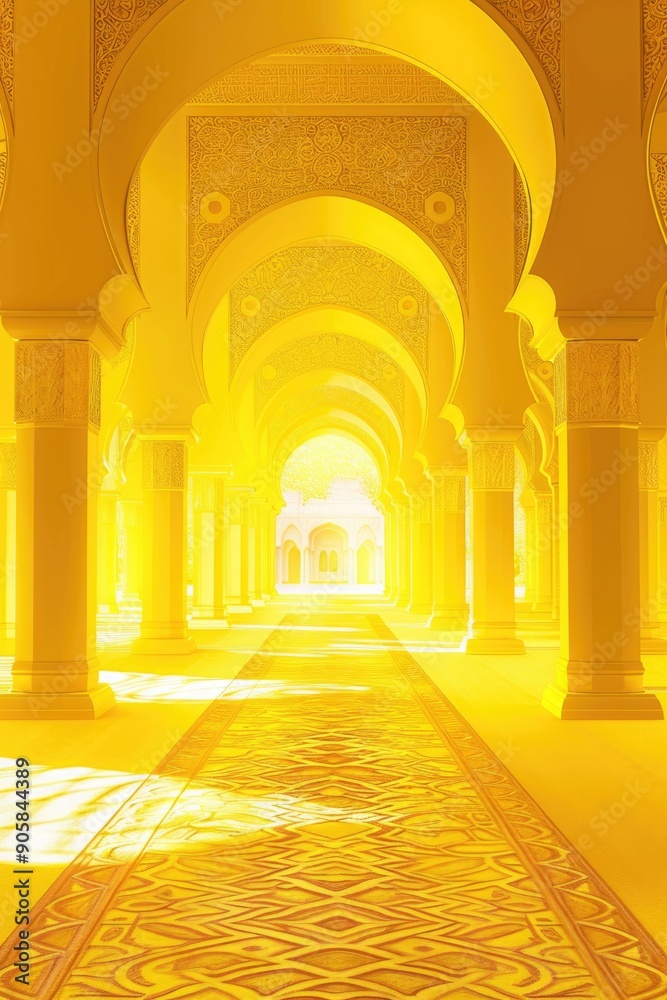 Aufkleber A hallway with classical architecture details, suitable for use in architectural or design projects