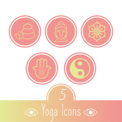 Set of Yoga Icons Vector