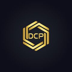DCP logo. D C P design. White DCP letter. DCP, D C P letter logo design. D C P letter logo design in GOLD, GOLDEN LOGO, THREE, style. letter logo set in one artboard. D C P letter logo vector design.