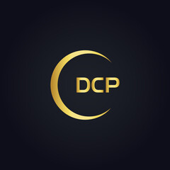 DCP logo. D C P design. White DCP letter. DCP, D C P letter logo design. D C P letter logo design in GOLD, GOLDEN LOGO, THREE, style. letter logo set in one artboard. D C P letter logo vector design.