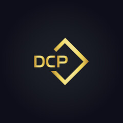 DCP logo. D C P design. White DCP letter. DCP, D C P letter logo design. D C P letter logo design in GOLD, GOLDEN LOGO, THREE, style. letter logo set in one artboard. D C P letter logo vector design.
