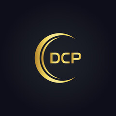 DCP logo. D C P design. White DCP letter. DCP, D C P letter logo design. D C P letter logo design in GOLD, GOLDEN LOGO, THREE, style. letter logo set in one artboard. D C P letter logo vector design.