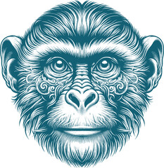 monkey tattoo vector