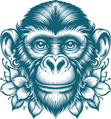 monkey tattoo vector