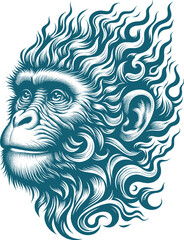 monkey tattoo vector