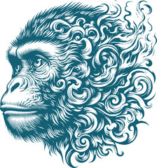 monkey tattoo vector