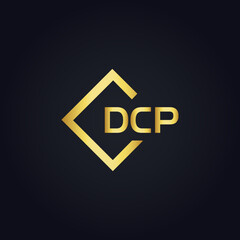 DCP logo. D C P design. White DCP letter. DCP, D C P letter logo design. D C P letter logo design in GOLD, GOLDEN LOGO, THREE, style. letter logo set in one artboard. D C P letter logo vector design.