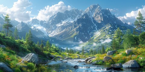 Fototapeta premium Majestic Mountain River