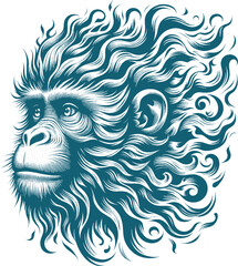 monkey tattoo vector