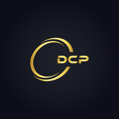 DCP logo. D C P design. White DCP letter. DCP, D C P letter logo design. D C P letter logo design in GOLD, GOLDEN LOGO, THREE, style. letter logo set in one artboard. D C P letter logo vector design.