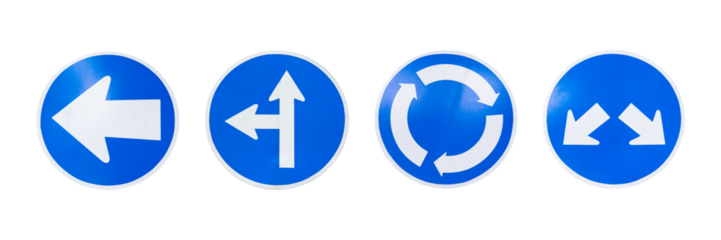 collection of road traffic sign isolated on white