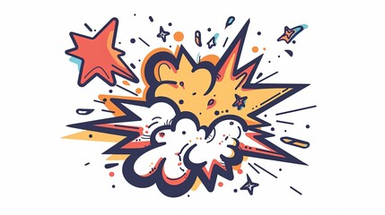 Obraz premium Colorful Comic Book Explosion