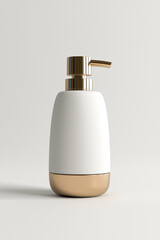 Image of hair and body wash dispenser with a white blank label on them