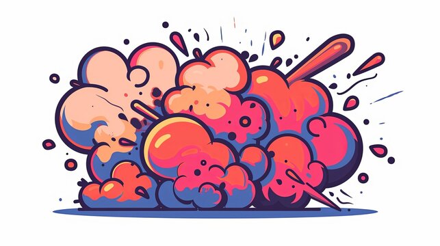recommend clip art: Colorful Cartoon Explosion Illustration