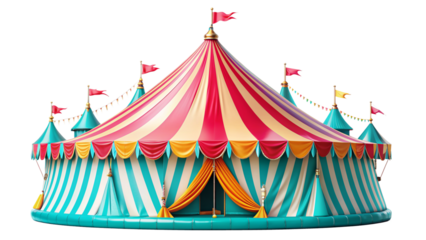 Circus Tent on Transparent Background. Perfect for Event and Entertainment Graphics