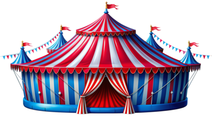 Circus Tent on Transparent Background. Perfect for Event and Entertainment Graphics