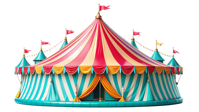 Circus Tent on Transparent Background. Perfect for Event and Entertainment Graphics