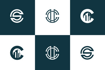 Minimal awesome trendy professional Creative Logo design of c house for construction, home, real estate, building, 