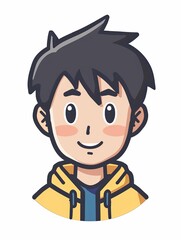 Obraz premium Smiling Boy Cartoon Illustration