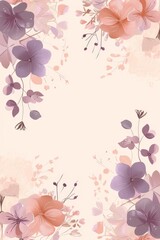 Delicate floral frame with soft pastel hues