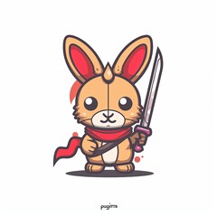 Cute Bunny with a Sword