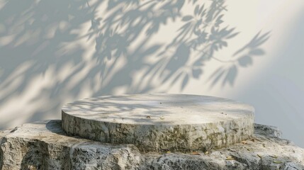 Naklejka premium Empty Podium for product display with lef shadow background.