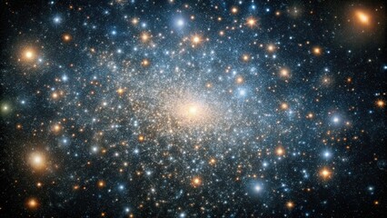Obraz premium Closeup shot of a dwarf galaxy with scattered stars, faint glow