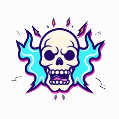 Obraz premium Flaming Skull Illustration