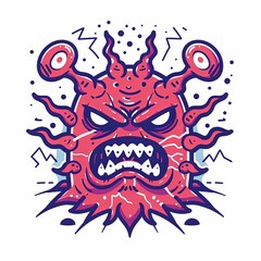 Angry Red Monster Illustration