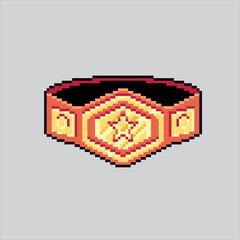 Pixel art illustration Boxing Belt. Pixelated Boxing Belt. Boxing Belt icon pixelated for the pixel art game and icon for website and video game. old school retro.