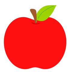 simple illustration of a cartoon red apple isolated on white