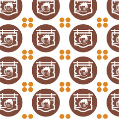 beer icon pattern background beverage Vector