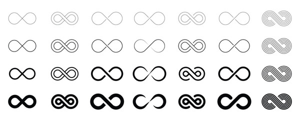 infinite set of icons. infinite set of sign vectors
